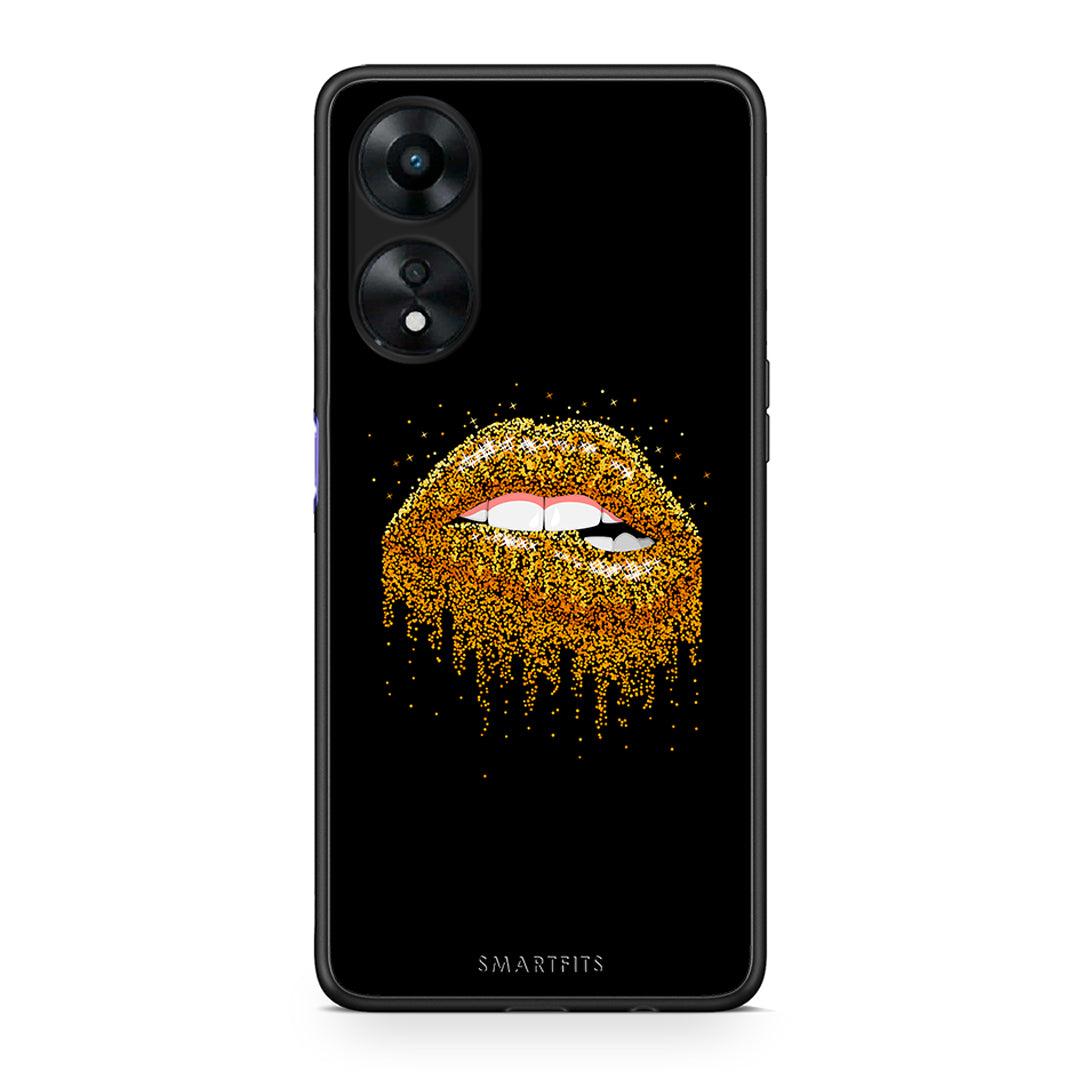 Θήκη Oppo A78 Valentine Golden από τη Smartfits με σχέδιο στο πίσω μέρος και μαύρο περίβλημα | Oppo A78 Valentine Golden Case with Colorful Back and Black Bezels