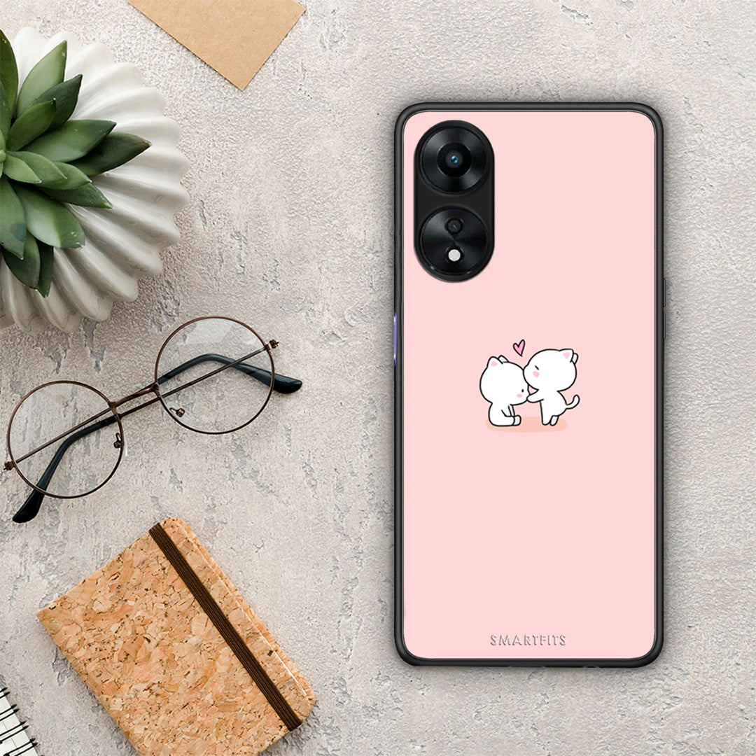 Θήκη Oppo A78 Valentine Love από τη Smartfits με σχέδιο στο πίσω μέρος και μαύρο περίβλημα | Oppo A78 Valentine Love Case with Colorful Back and Black Bezels