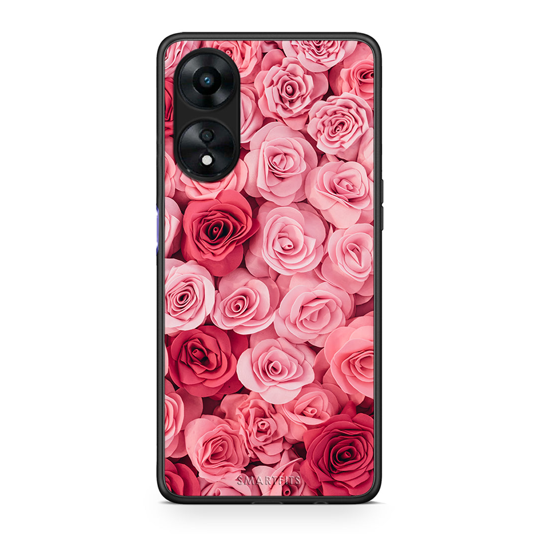 Θήκη Oppo A78 Valentine RoseGarden από τη Smartfits με σχέδιο στο πίσω μέρος και μαύρο περίβλημα | Oppo A78 Valentine RoseGarden Case with Colorful Back and Black Bezels