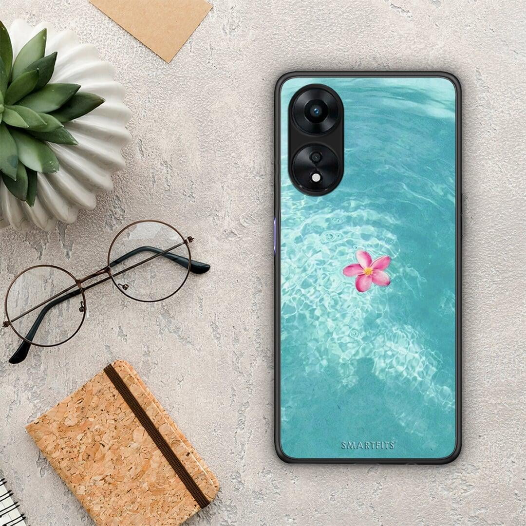 Θήκη Oppo A78 Water Flower από τη Smartfits με σχέδιο στο πίσω μέρος και μαύρο περίβλημα | Oppo A78 Water Flower Case with Colorful Back and Black Bezels