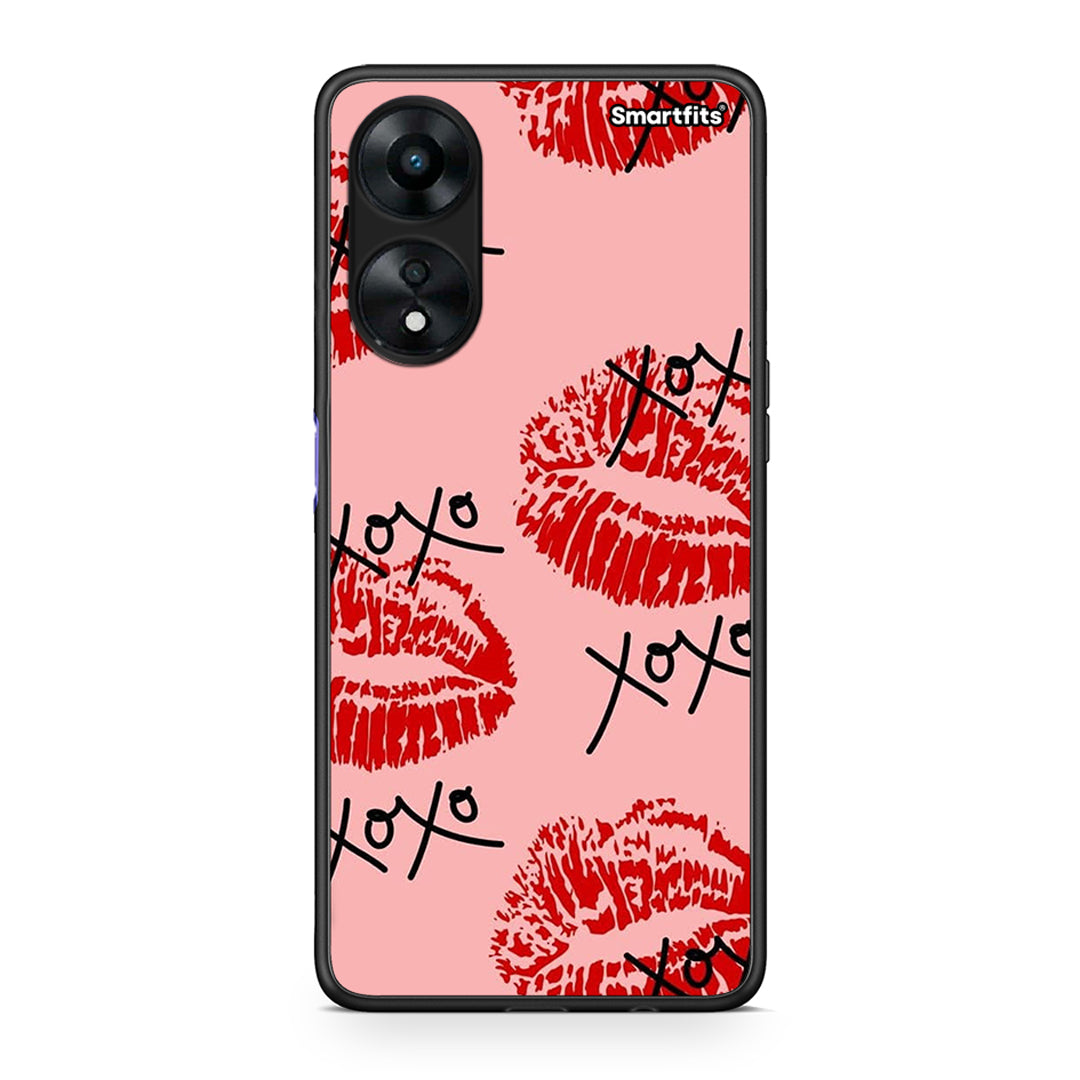 Θήκη Oppo A78 XOXO Lips από τη Smartfits με σχέδιο στο πίσω μέρος και μαύρο περίβλημα | Oppo A78 XOXO Lips Case with Colorful Back and Black Bezels