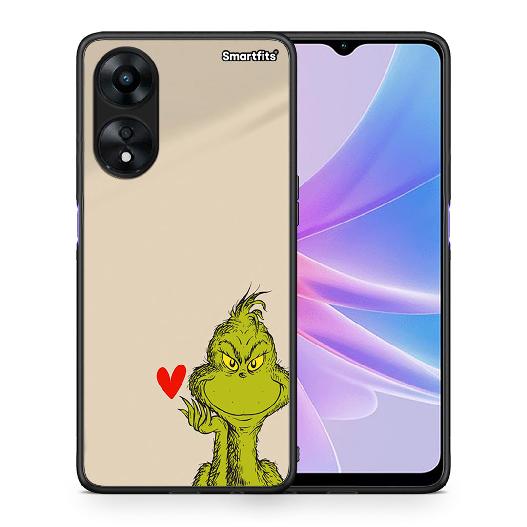 Θήκη Oppo A78 Xmas Grinch από τη Smartfits με σχέδιο στο πίσω μέρος και μαύρο περίβλημα | Oppo A78 Xmas Grinch Case with Colorful Back and Black Bezels