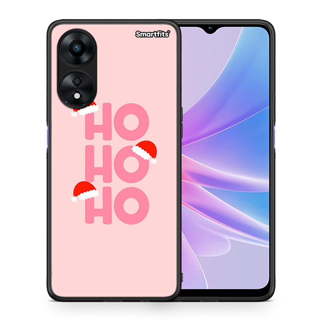 Θήκη Oppo A78 Xmas Ho Ho Ho από τη Smartfits με σχέδιο στο πίσω μέρος και μαύρο περίβλημα | Oppo A78 Xmas Ho Ho Ho Case with Colorful Back and Black Bezels