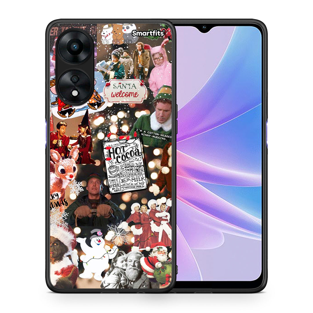 Θήκη Oppo A78 Xmas Movies από τη Smartfits με σχέδιο στο πίσω μέρος και μαύρο περίβλημα | Oppo A78 Xmas Movies Case with Colorful Back and Black Bezels