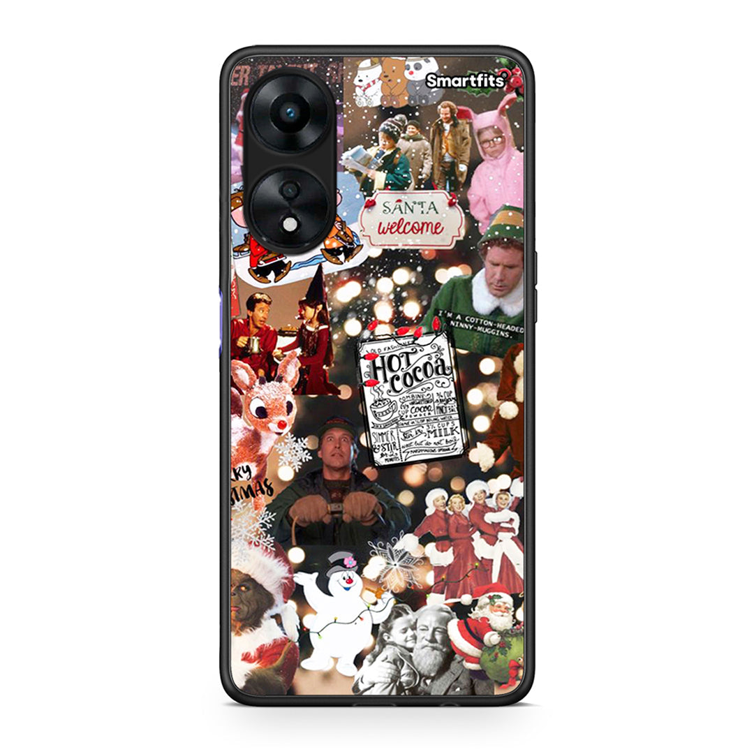 Θήκη Oppo A78 Xmas Movies από τη Smartfits με σχέδιο στο πίσω μέρος και μαύρο περίβλημα | Oppo A78 Xmas Movies Case with Colorful Back and Black Bezels