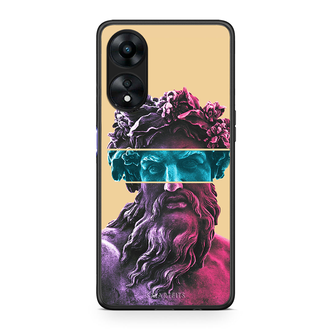 Θήκη Oppo A78 Zeus Art από τη Smartfits με σχέδιο στο πίσω μέρος και μαύρο περίβλημα | Oppo A78 Zeus Art Case with Colorful Back and Black Bezels