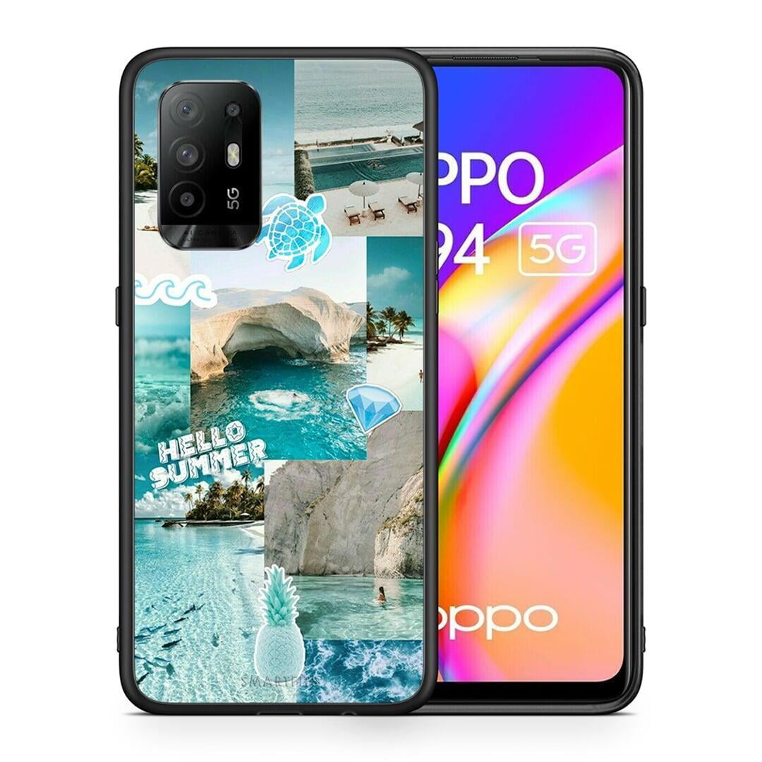 Θήκη Oppo A94 5G Aesthetic Summer από τη Smartfits με σχέδιο στο πίσω μέρος και μαύρο περίβλημα | Oppo A94 5G Aesthetic Summer case with colorful back and black bezels