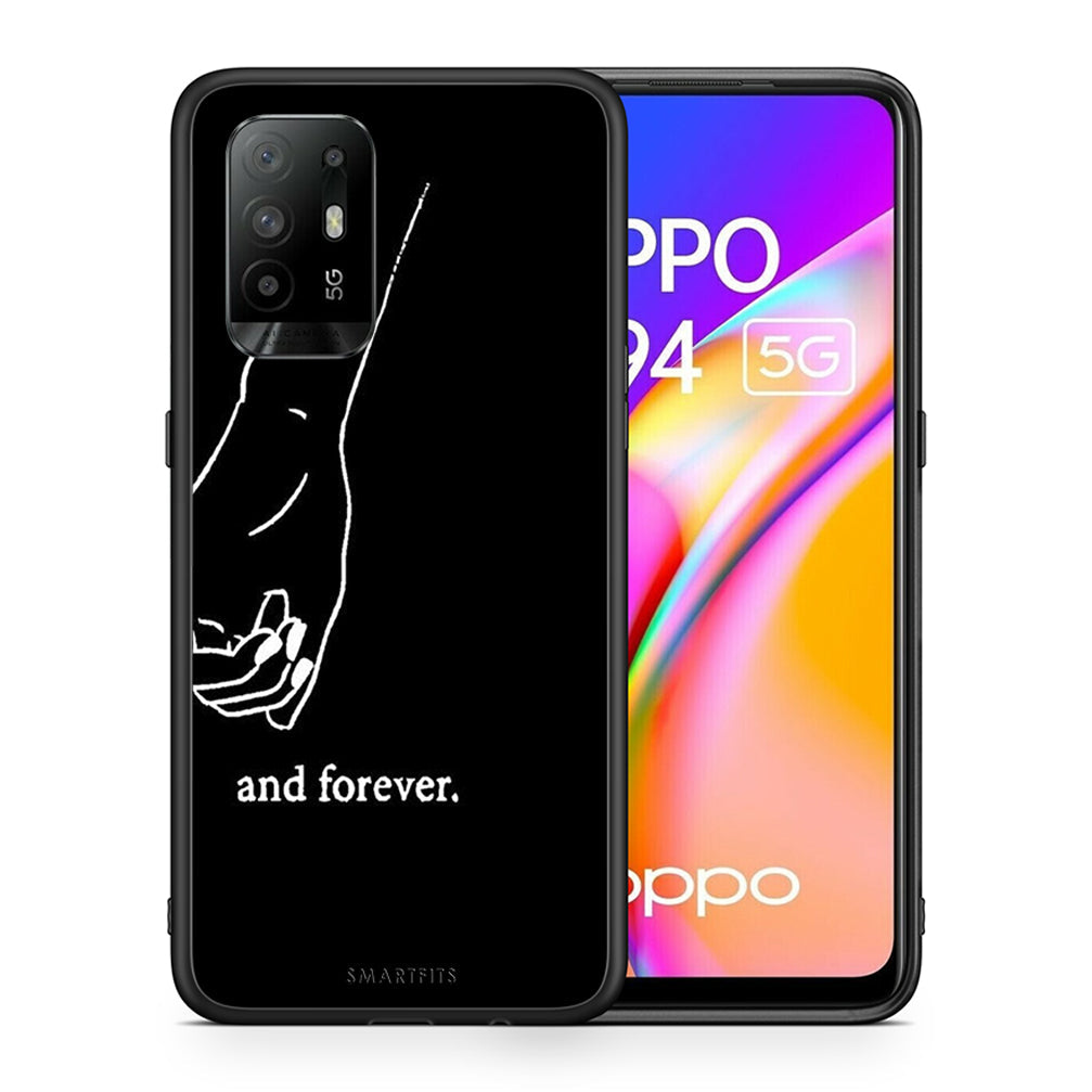 Θήκη Αγίου Βαλεντίνου Oppo A94 5G Always & Forever 2 από τη Smartfits με σχέδιο στο πίσω μέρος και μαύρο περίβλημα | Oppo A94 5G Always & Forever 2 case with colorful back and black bezels