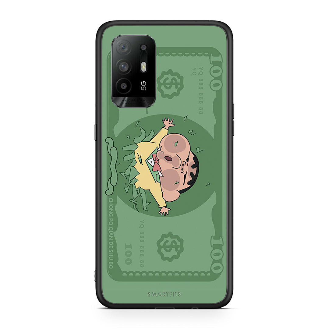 Oppo A94 5G Big Money Θήκη Αγίου Βαλεντίνου από τη Smartfits με σχέδιο στο πίσω μέρος και μαύρο περίβλημα | Smartphone case with colorful back and black bezels by Smartfits