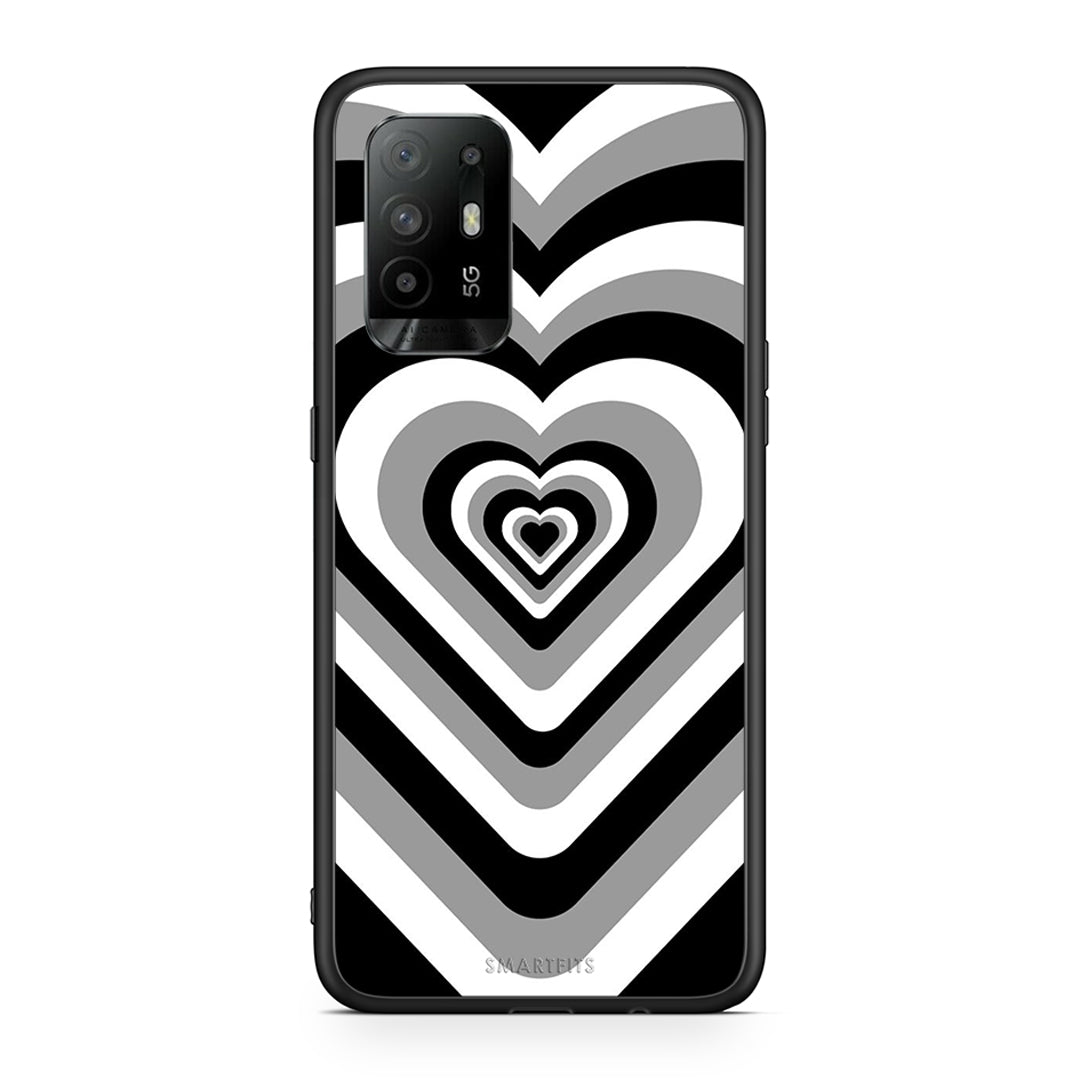 Oppo A94 5G Black Hearts θήκη από τη Smartfits με σχέδιο στο πίσω μέρος και μαύρο περίβλημα | Smartphone case with colorful back and black bezels by Smartfits