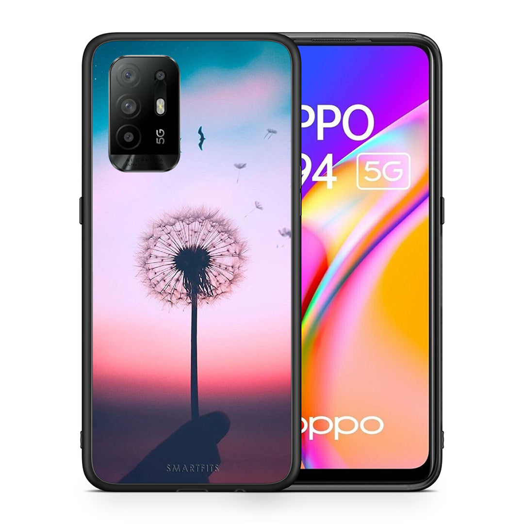 Θήκη Oppo A94 5G Wish Boho από τη Smartfits με σχέδιο στο πίσω μέρος και μαύρο περίβλημα | Oppo A94 5G Wish Boho case with colorful back and black bezels