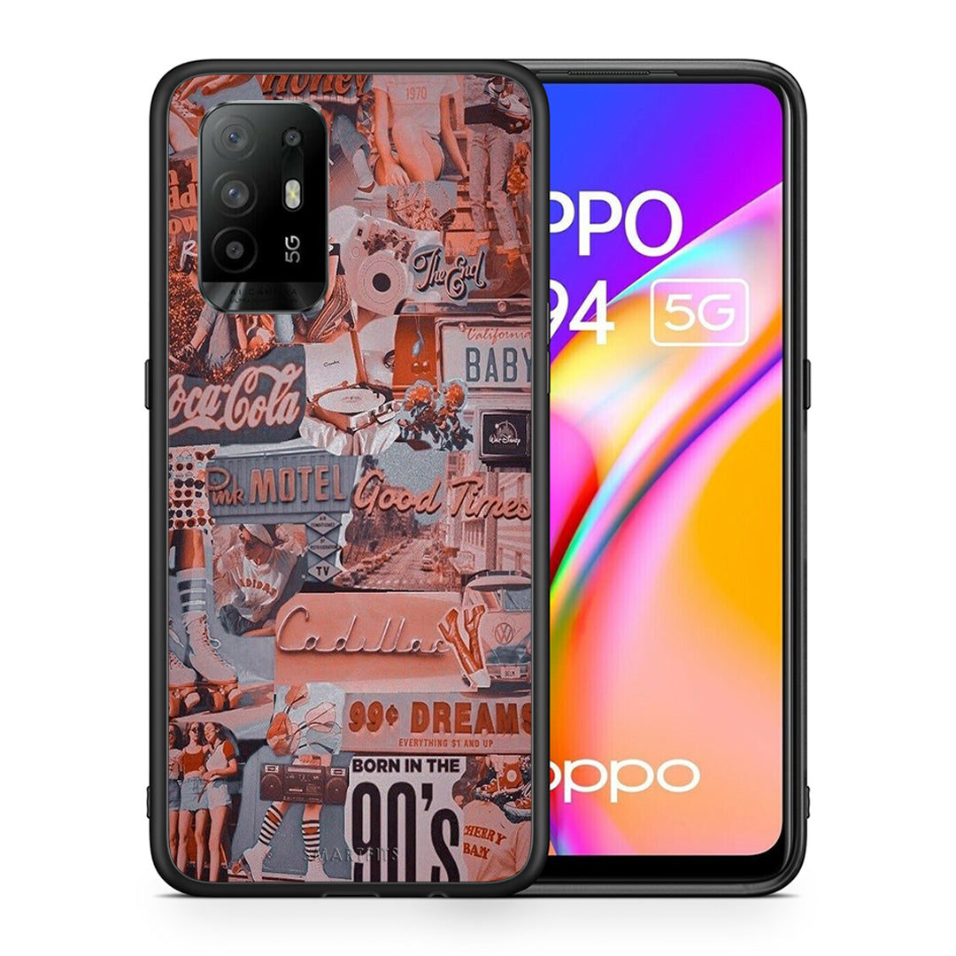 Θήκη Oppo A94 5G Born In 90s από τη Smartfits με σχέδιο στο πίσω μέρος και μαύρο περίβλημα | Oppo A94 5G Born In 90s case with colorful back and black bezels