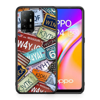 Thumbnail for Θήκη Oppo A94 5G Car Plates από τη Smartfits με σχέδιο στο πίσω μέρος και μαύρο περίβλημα | Oppo A94 5G Car Plates case with colorful back and black bezels