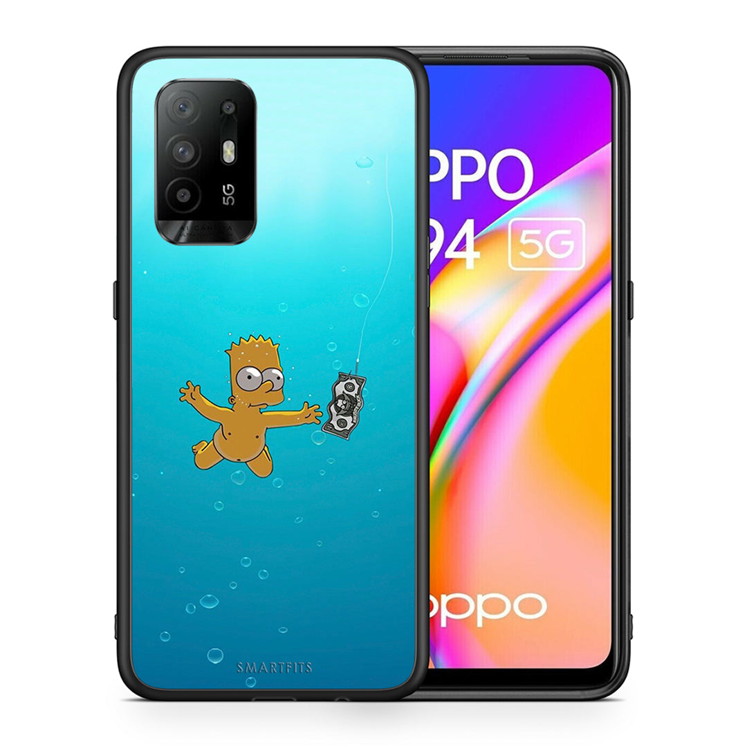 Θήκη Oppo A94 5G Chasing Money από τη Smartfits με σχέδιο στο πίσω μέρος και μαύρο περίβλημα | Oppo A94 5G Chasing Money case with colorful back and black bezels