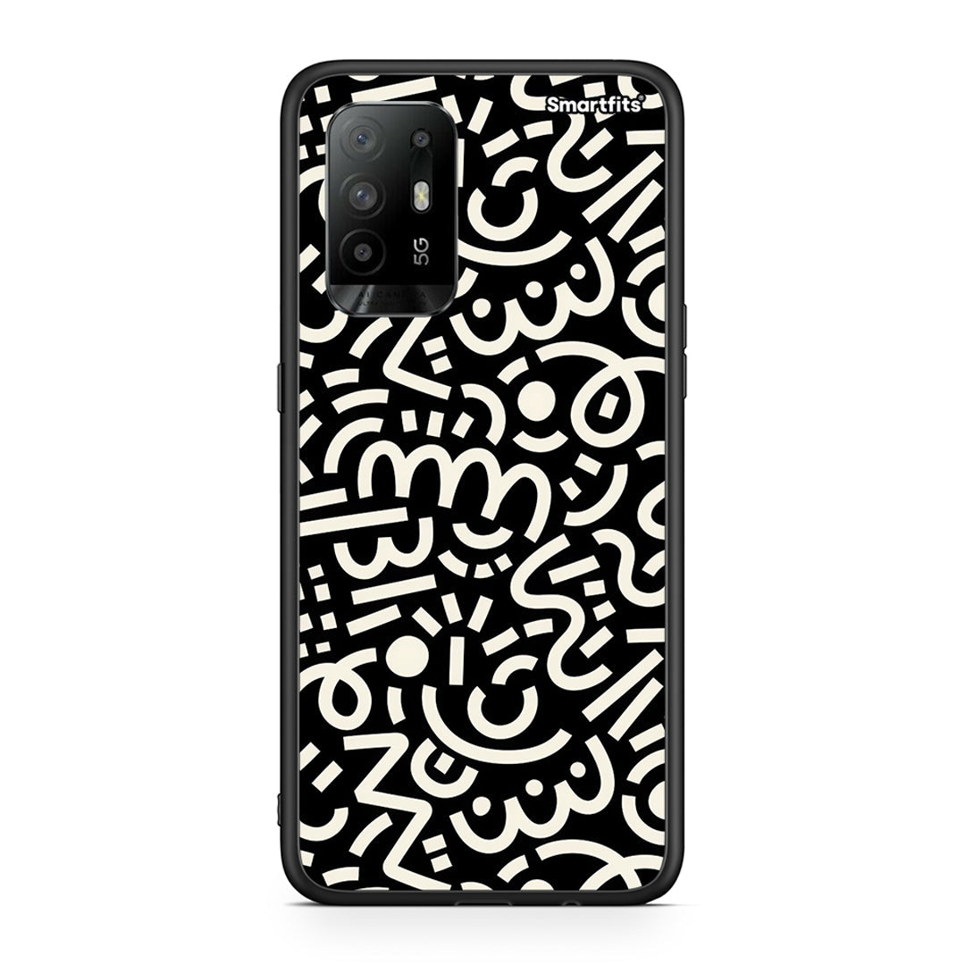 Oppo A94 5G Doodle Art θήκη από τη Smartfits με σχέδιο στο πίσω μέρος και μαύρο περίβλημα | Smartphone case with colorful back and black bezels by Smartfits