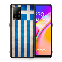 Thumbnail for Θήκη Oppo A94 5G Greek Flag από τη Smartfits με σχέδιο στο πίσω μέρος και μαύρο περίβλημα | Oppo A94 5G Greek Flag case with colorful back and black bezels