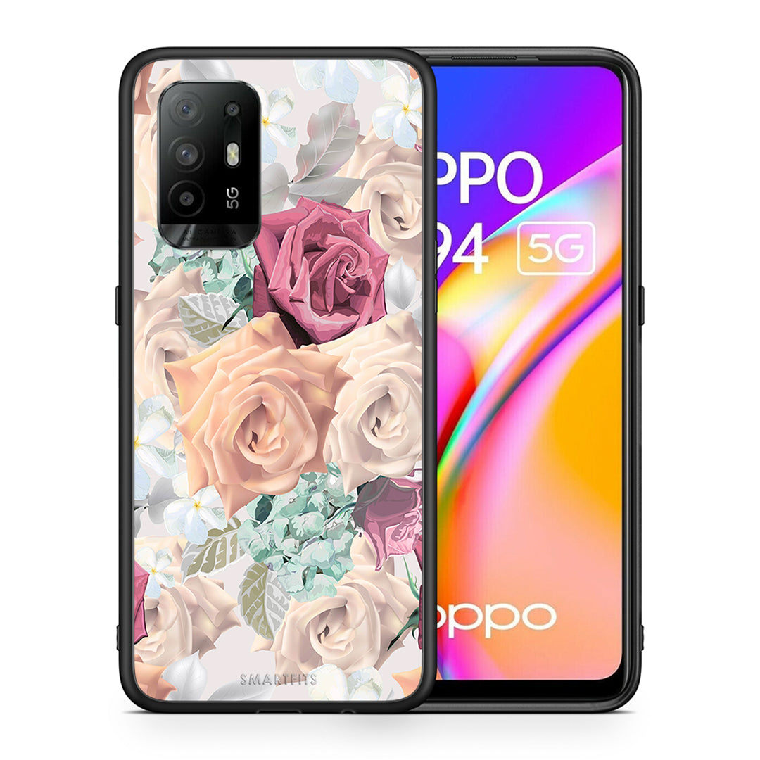 Θήκη Oppo A94 5G Bouquet Floral από τη Smartfits με σχέδιο στο πίσω μέρος και μαύρο περίβλημα | Oppo A94 5G Bouquet Floral case with colorful back and black bezels