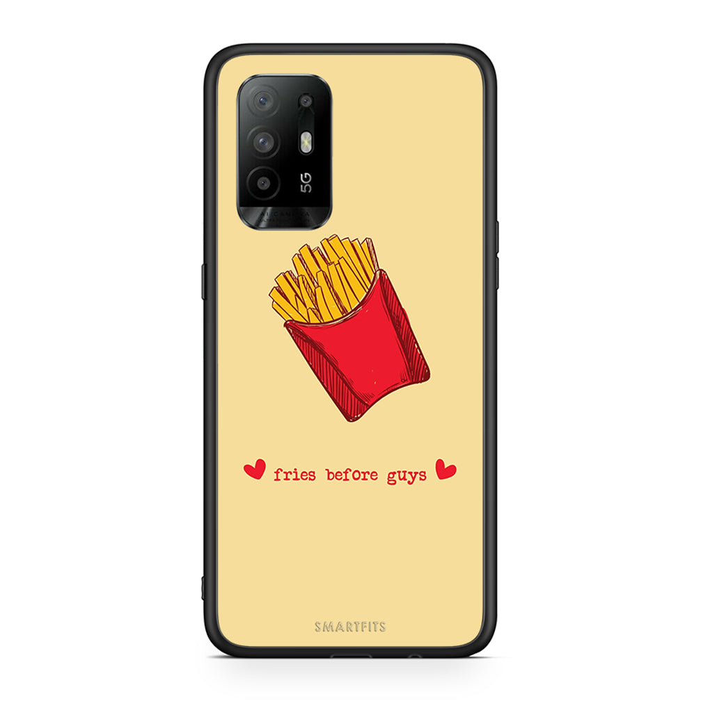 Oppo A94 5G Fries Before Guys Θήκη Αγίου Βαλεντίνου από τη Smartfits με σχέδιο στο πίσω μέρος και μαύρο περίβλημα | Smartphone case with colorful back and black bezels by Smartfits