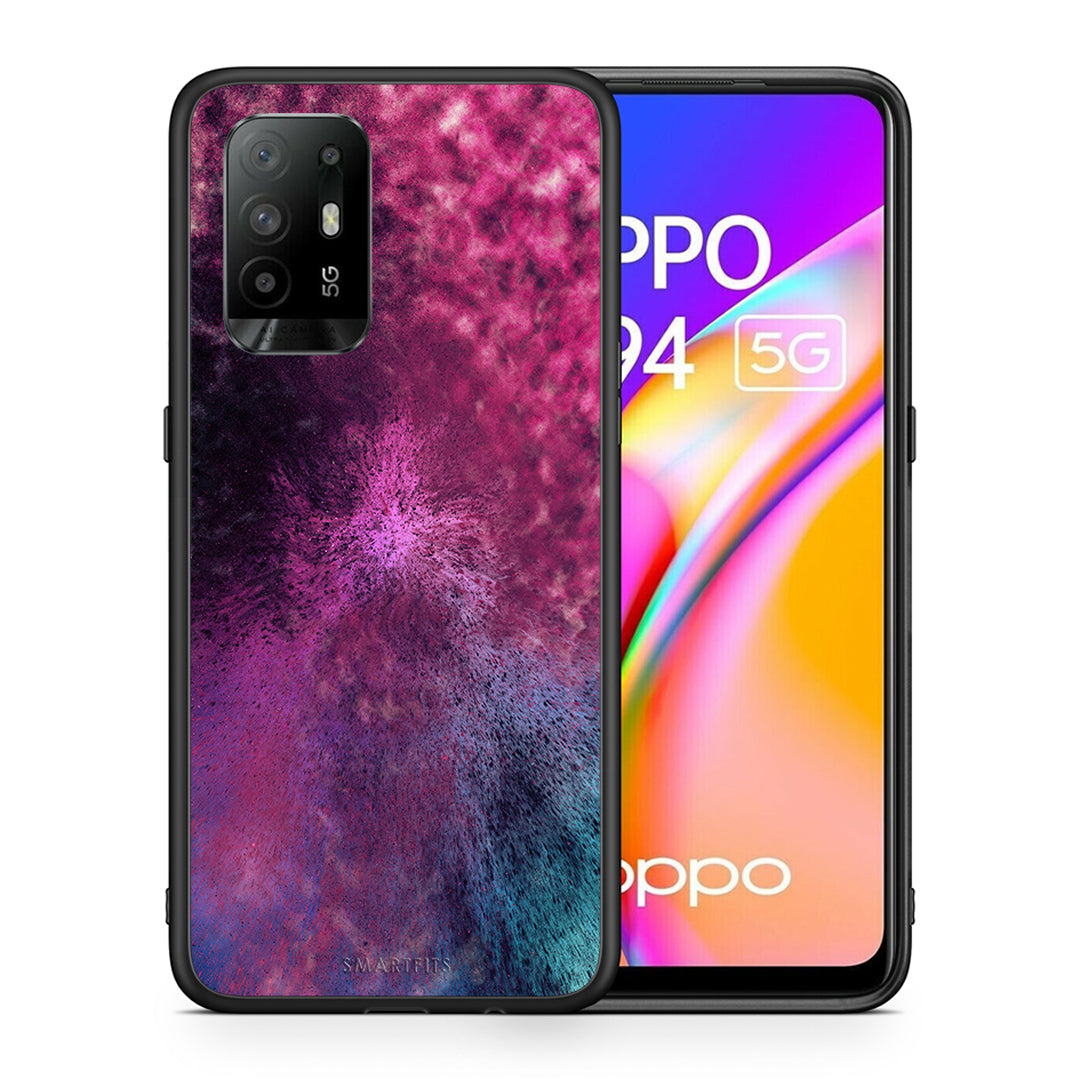 Θήκη Oppo A94 5G Aurora Galaxy από τη Smartfits με σχέδιο στο πίσω μέρος και μαύρο περίβλημα | Oppo A94 5G Aurora Galaxy case with colorful back and black bezels