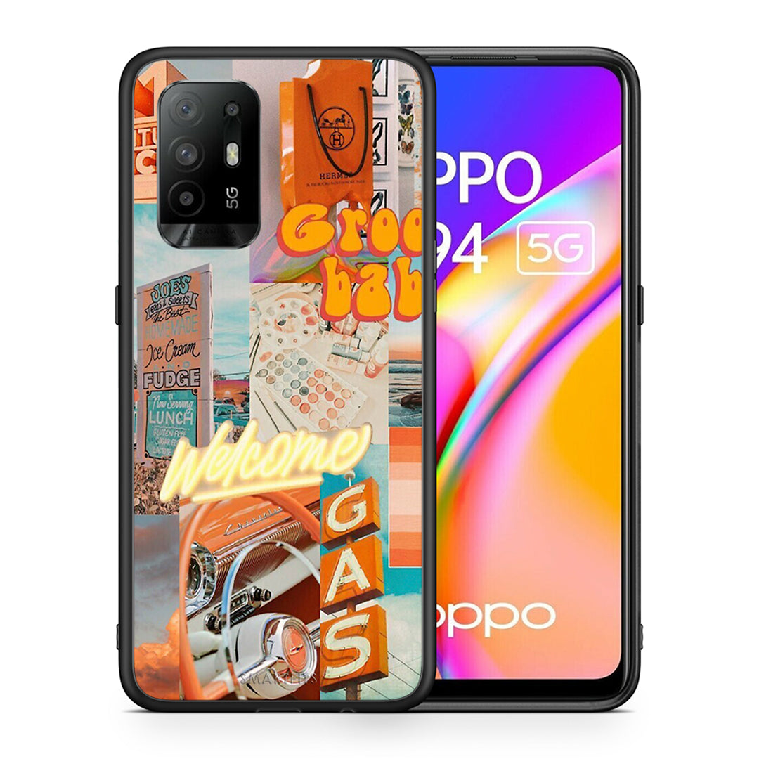 Θήκη Αγίου Βαλεντίνου Oppo A94 5G Groovy Babe από τη Smartfits με σχέδιο στο πίσω μέρος και μαύρο περίβλημα | Oppo A94 5G Groovy Babe case with colorful back and black bezels