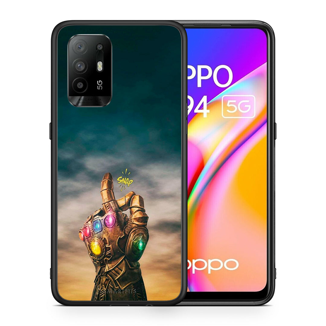 Θήκη Oppo A94 5G Infinity Snap από τη Smartfits με σχέδιο στο πίσω μέρος και μαύρο περίβλημα | Oppo A94 5G Infinity Snap case with colorful back and black bezels