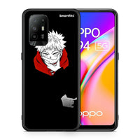 Thumbnail for Θήκη Oppo A94 5G Itadori Anime από τη Smartfits με σχέδιο στο πίσω μέρος και μαύρο περίβλημα | Oppo A94 5G Itadori Anime case with colorful back and black bezels