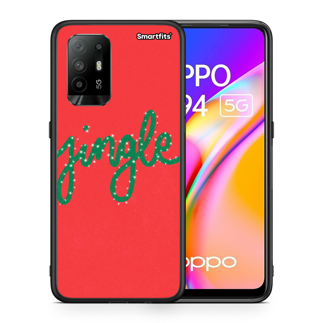 Θήκη Oppo A94 5G Jingle Xmas από τη Smartfits με σχέδιο στο πίσω μέρος και μαύρο περίβλημα | Oppo A94 5G Jingle Xmas case with colorful back and black bezels