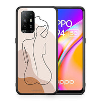 Thumbnail for Θήκη Oppo A94 5G LineArt Woman από τη Smartfits με σχέδιο στο πίσω μέρος και μαύρο περίβλημα | Oppo A94 5G LineArt Woman case with colorful back and black bezels