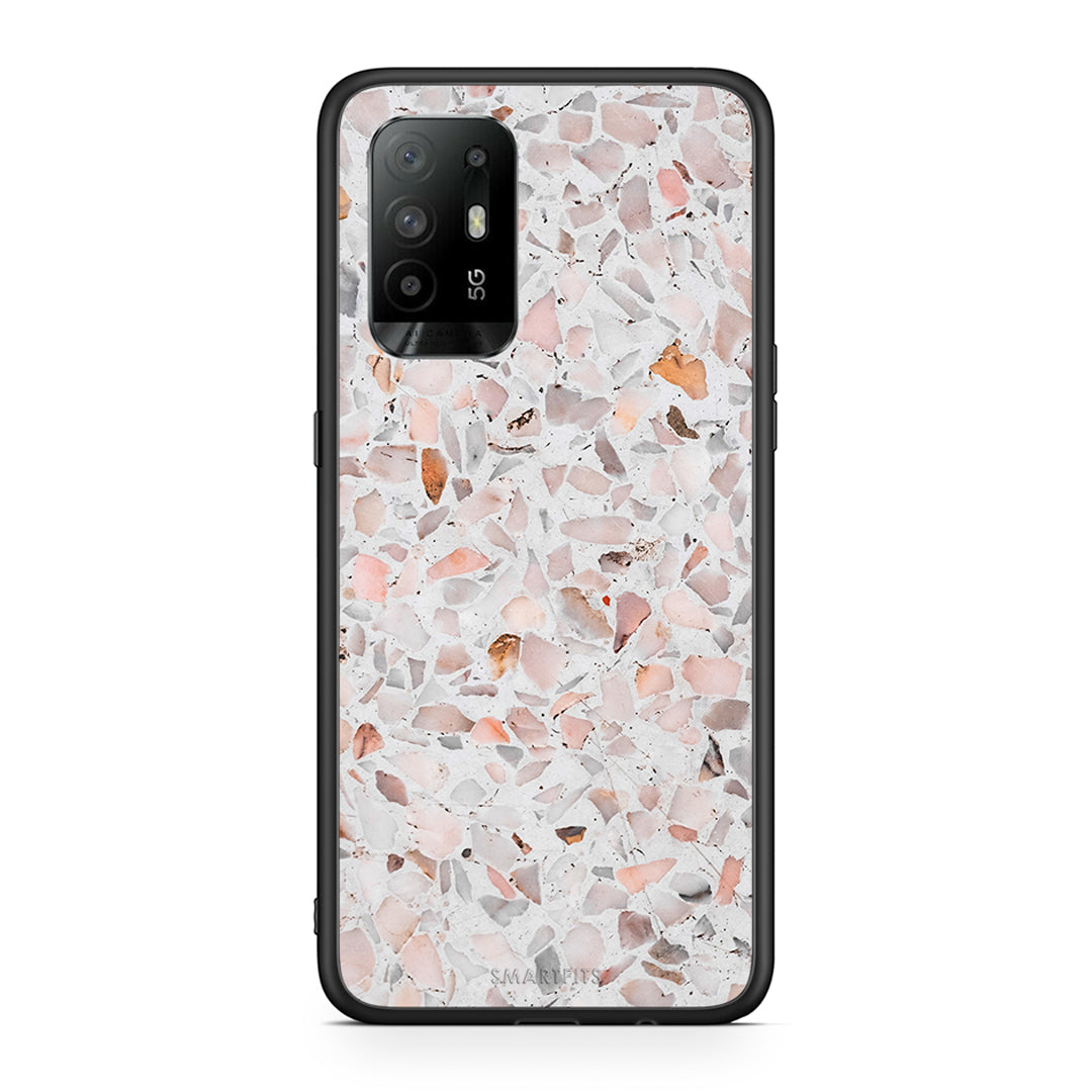 Oppo A94 5G Marble Terrazzo θήκη από τη Smartfits με σχέδιο στο πίσω μέρος και μαύρο περίβλημα | Smartphone case with colorful back and black bezels by Smartfits