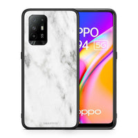 Thumbnail for Θήκη Oppo A94 5G White Marble από τη Smartfits με σχέδιο στο πίσω μέρος και μαύρο περίβλημα | Oppo A94 5G White Marble case with colorful back and black bezels