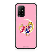 Thumbnail for Oppo A94 5G Moon Girl θήκη από τη Smartfits με σχέδιο στο πίσω μέρος και μαύρο περίβλημα | Smartphone case with colorful back and black bezels by Smartfits