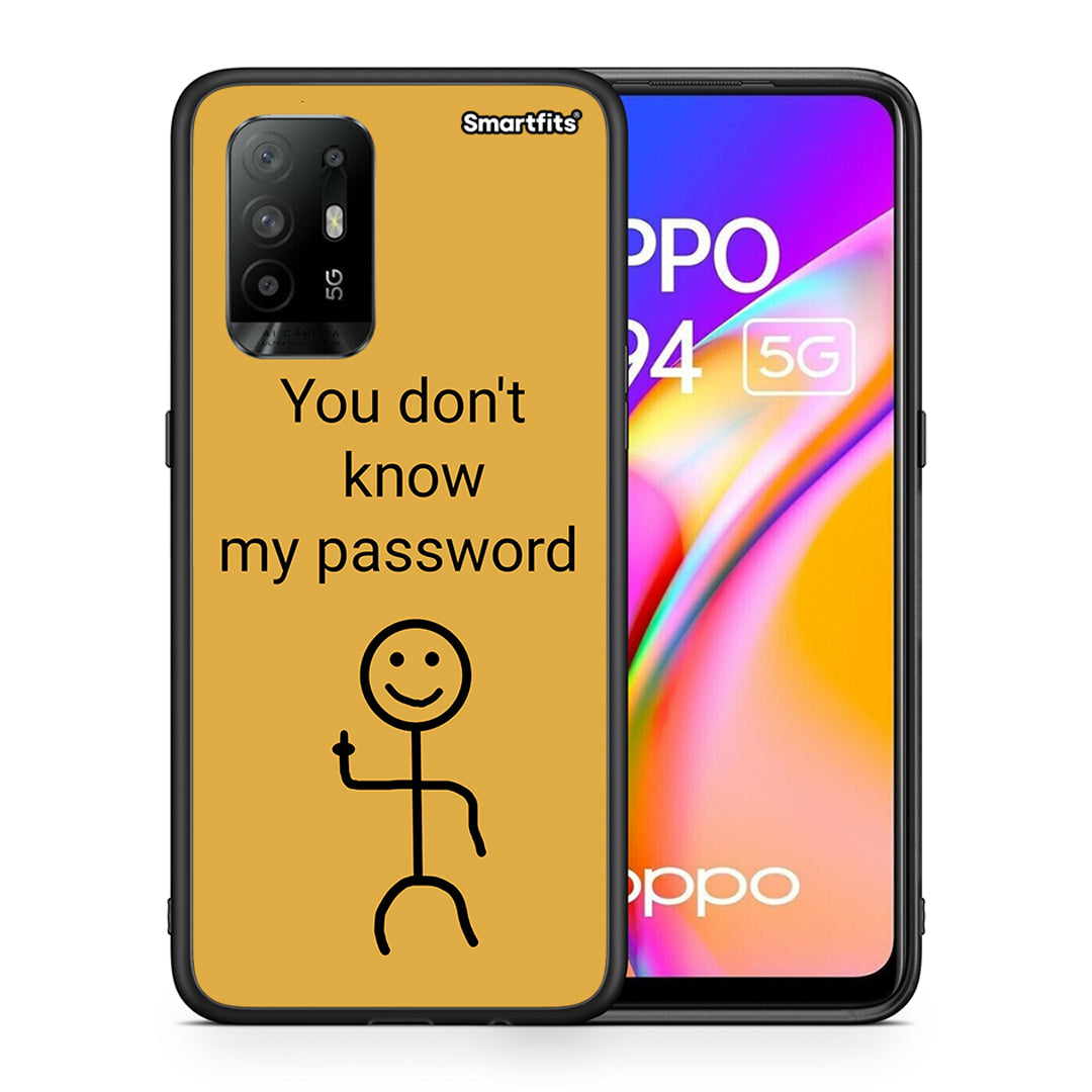 Θήκη Oppo A94 5G My Password από τη Smartfits με σχέδιο στο πίσω μέρος και μαύρο περίβλημα | Oppo A94 5G My Password case with colorful back and black bezels