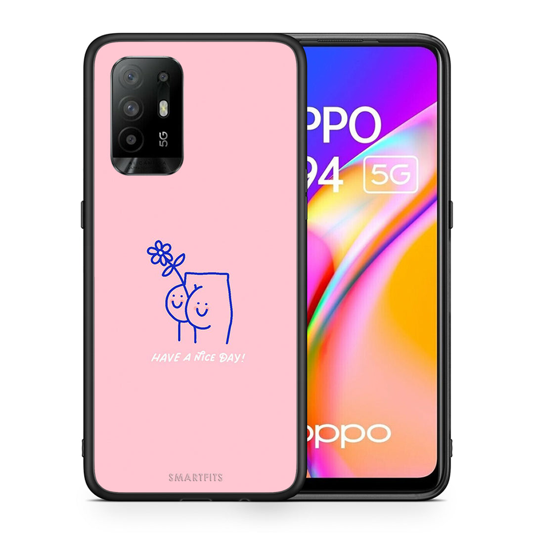 Θήκη Oppo A94 5G Nice Day από τη Smartfits με σχέδιο στο πίσω μέρος και μαύρο περίβλημα | Oppo A94 5G Nice Day case with colorful back and black bezels