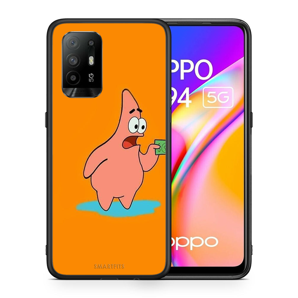 Θήκη Αγίου Βαλεντίνου Oppo A94 5G No Money 1 από τη Smartfits με σχέδιο στο πίσω μέρος και μαύρο περίβλημα | Oppo A94 5G No Money 1 case with colorful back and black bezels