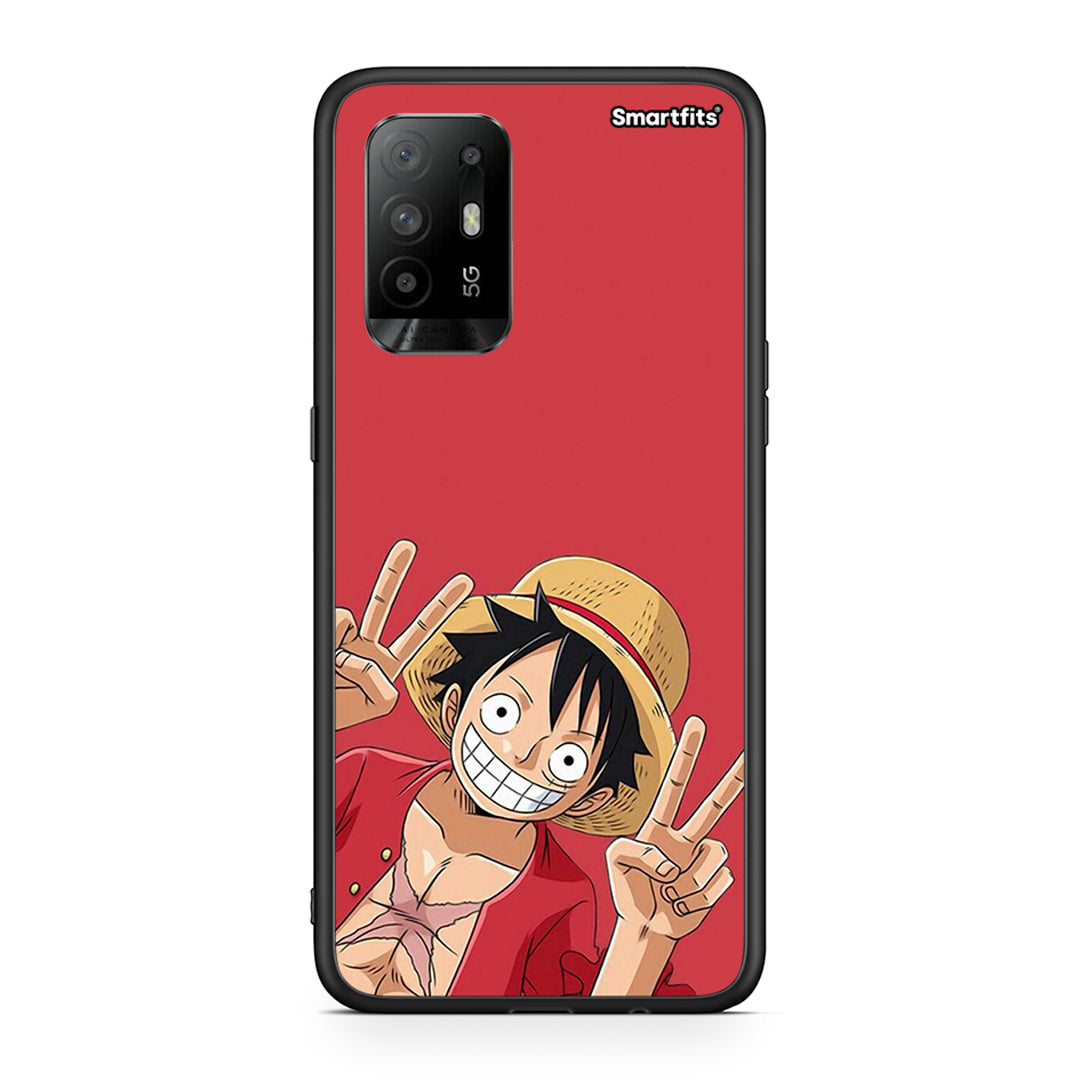 Oppo A94 5G Pirate Luffy θήκη από τη Smartfits με σχέδιο στο πίσω μέρος και μαύρο περίβλημα | Smartphone case with colorful back and black bezels by Smartfits