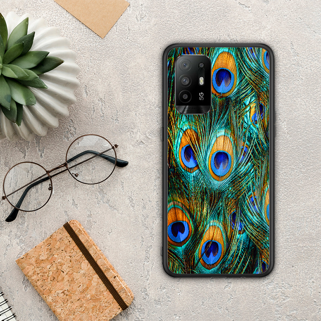 Real Peacock Feathers - Oppo A94 5G / F19 Pro / Reno5 Lite case