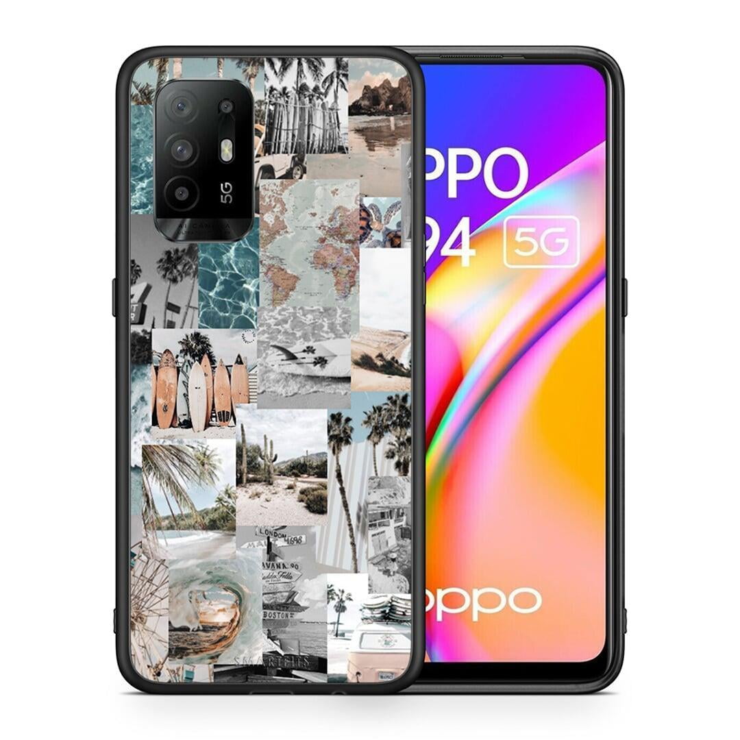 Θήκη Oppo A94 5G Retro Beach Life από τη Smartfits με σχέδιο στο πίσω μέρος και μαύρο περίβλημα | Oppo A94 5G Retro Beach Life case with colorful back and black bezels