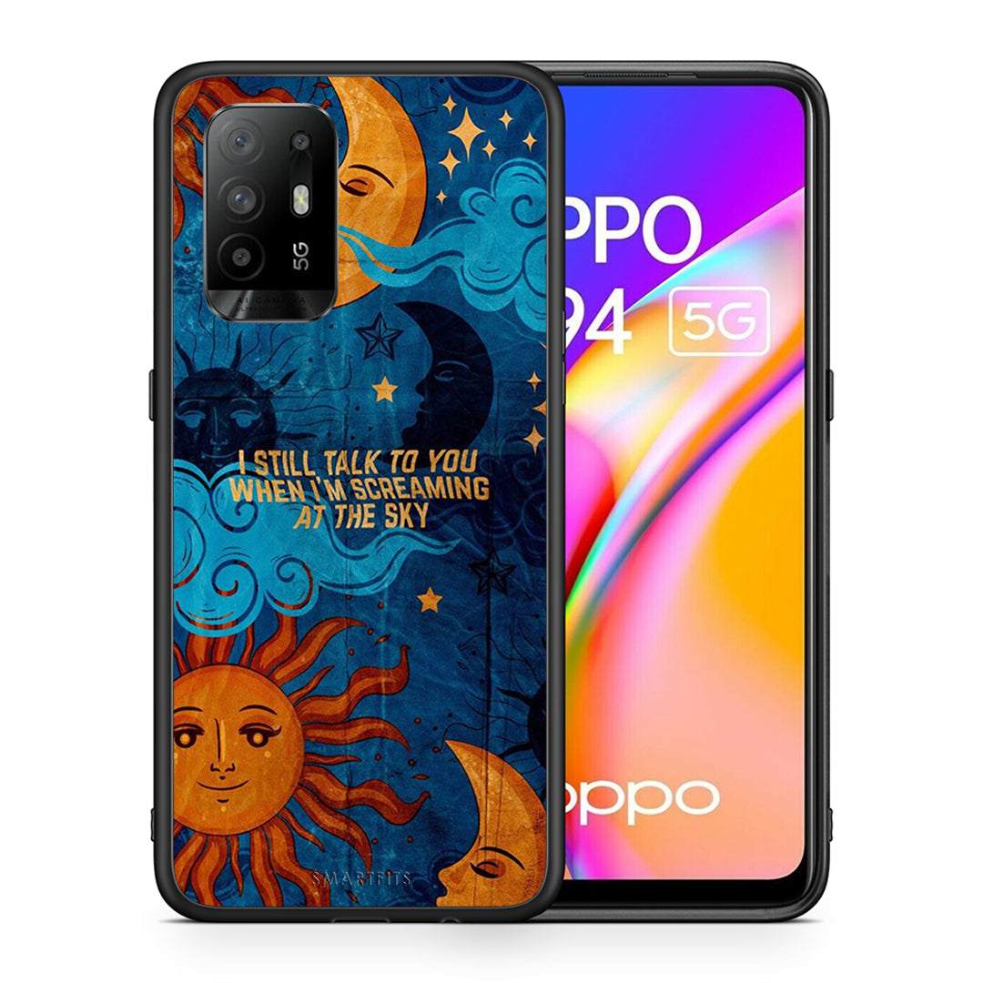 Θήκη Oppo A94 5G Screaming Sky από τη Smartfits με σχέδιο στο πίσω μέρος και μαύρο περίβλημα | Oppo A94 5G Screaming Sky case with colorful back and black bezels