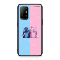 Thumbnail for Oppo A94 5G Stitch And Angel θήκη από τη Smartfits με σχέδιο στο πίσω μέρος και μαύρο περίβλημα | Smartphone case with colorful back and black bezels by Smartfits