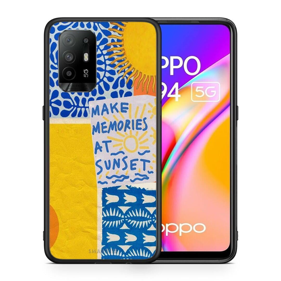 Θήκη Oppo A94 5G Sunset Memories από τη Smartfits με σχέδιο στο πίσω μέρος και μαύρο περίβλημα | Oppo A94 5G Sunset Memories case with colorful back and black bezels