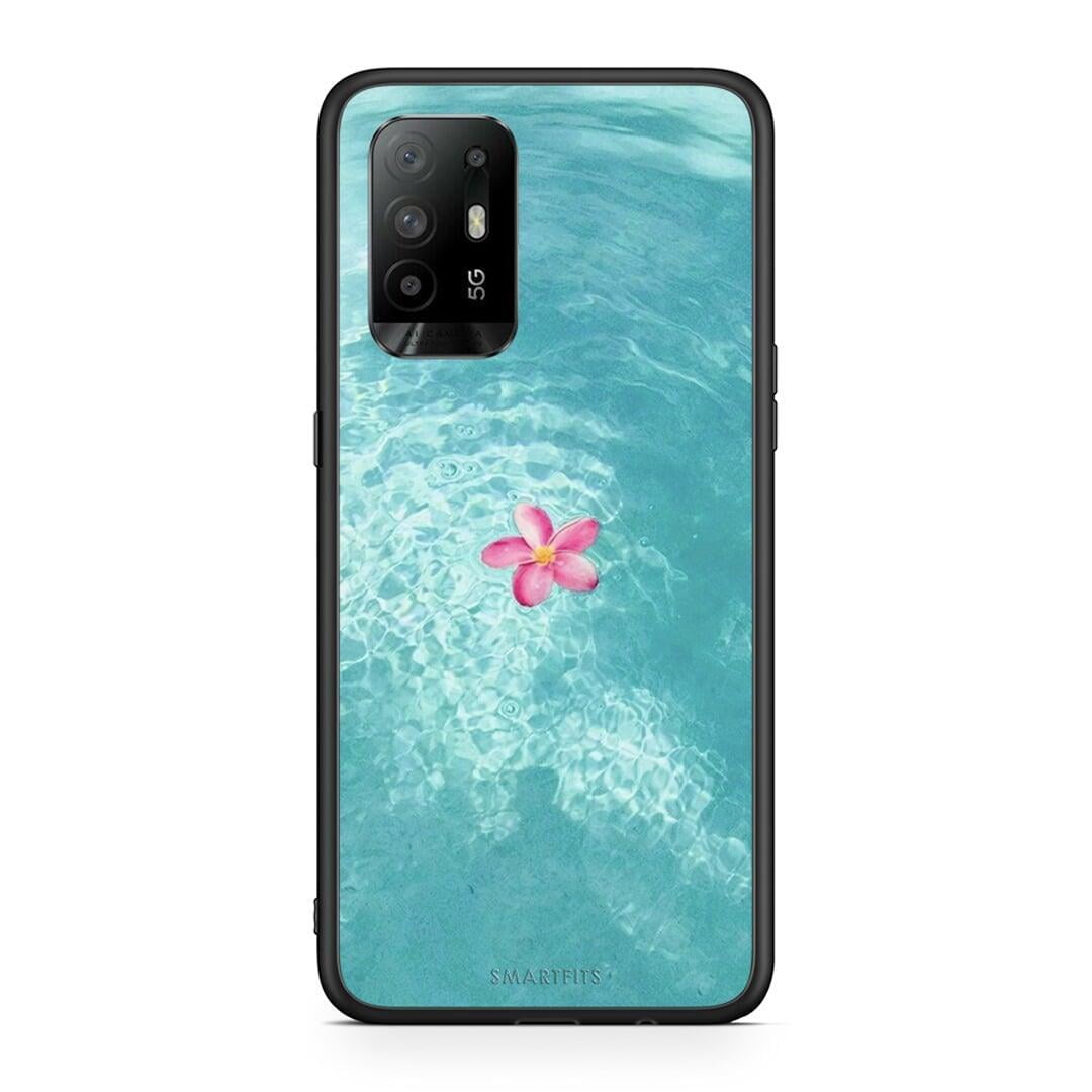 Oppo A94 5G Water Flower Θήκη από τη Smartfits με σχέδιο στο πίσω μέρος και μαύρο περίβλημα | Smartphone case with colorful back and black bezels by Smartfits