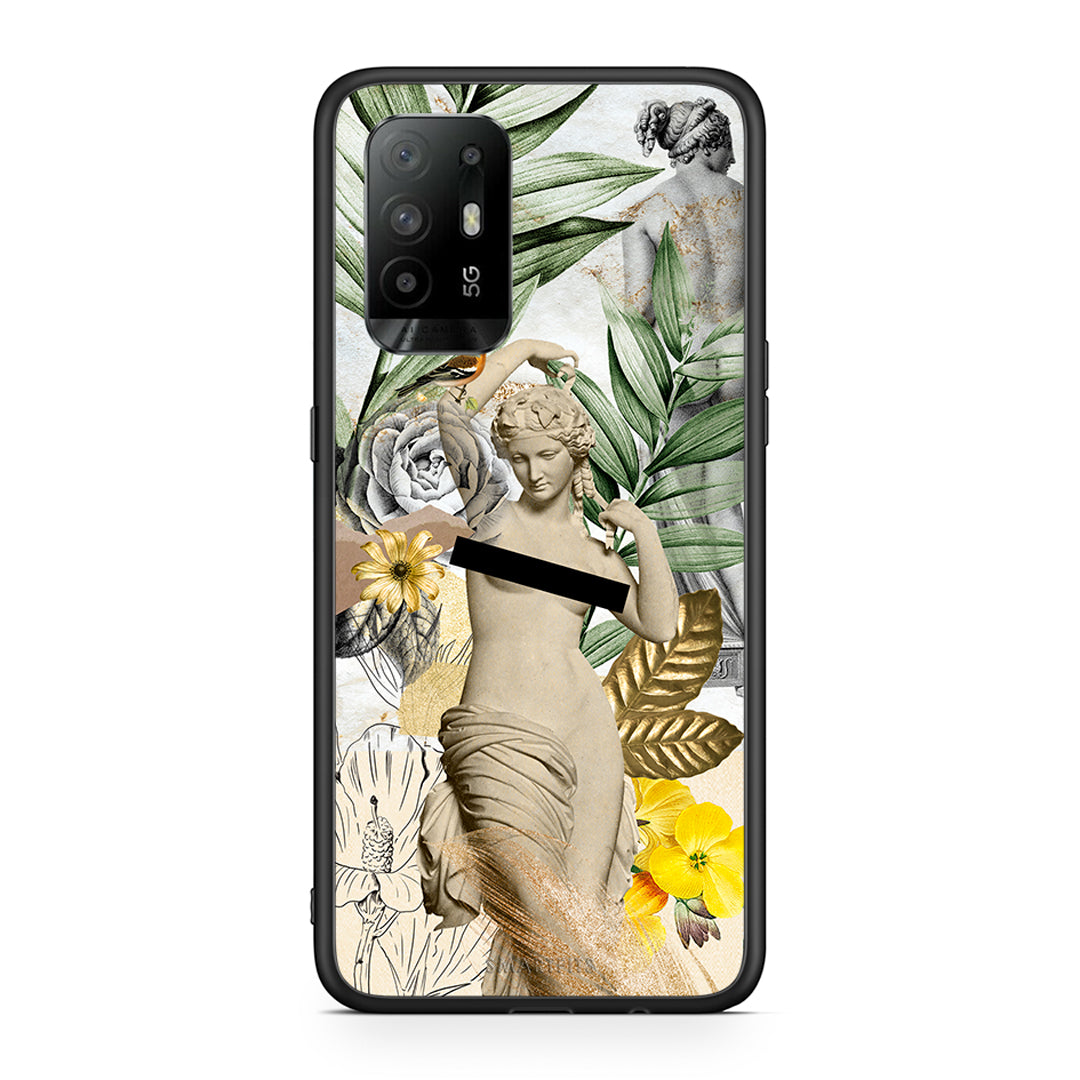 Oppo A94 5G Woman Statue θήκη από τη Smartfits με σχέδιο στο πίσω μέρος και μαύρο περίβλημα | Smartphone case with colorful back and black bezels by Smartfits