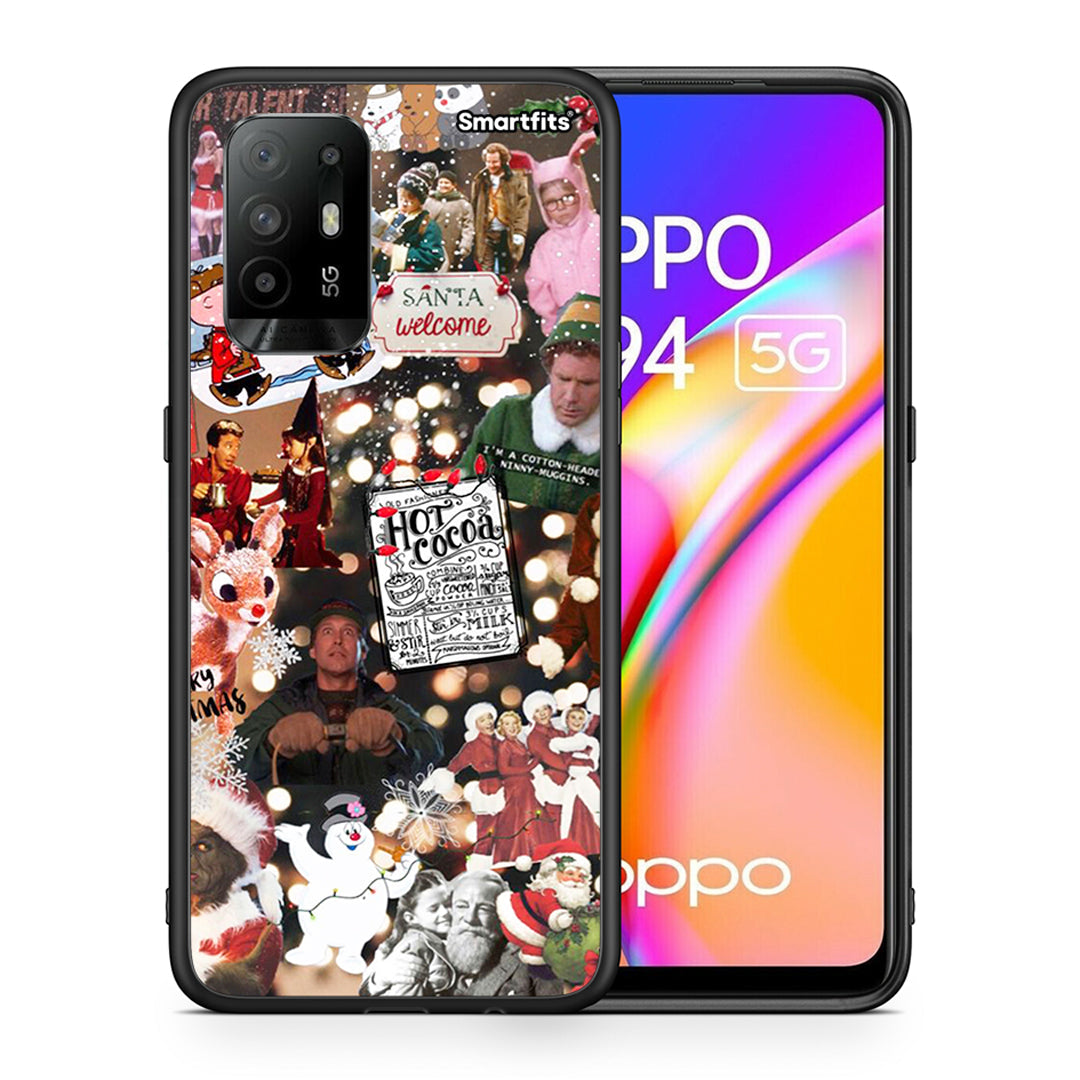 Θήκη Oppo A94 5G Xmas Movies από τη Smartfits με σχέδιο στο πίσω μέρος και μαύρο περίβλημα | Oppo A94 5G Xmas Movies case with colorful back and black bezels