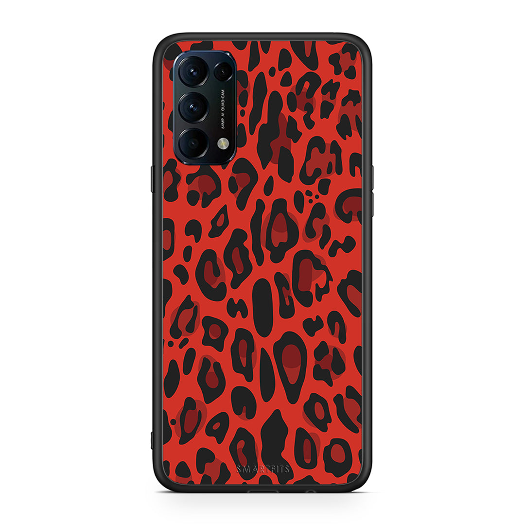 4 - Oppo Find X3 Lite / Reno 5 5G / Reno 5 4G Red Leopard Animal case, cover, bumper