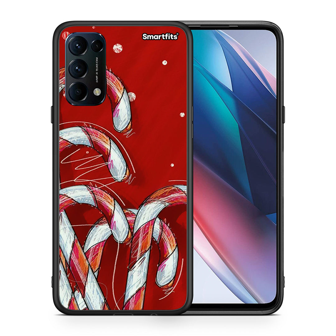 Θήκη Oppo Find X3 Lite / Reno 5 5G / Reno 5 4G Candy Cane από τη Smartfits με σχέδιο στο πίσω μέρος και μαύρο περίβλημα | Oppo Find X3 Lite / Reno 5 5G / Reno 5 4G Candy Cane case with colorful back and black bezels