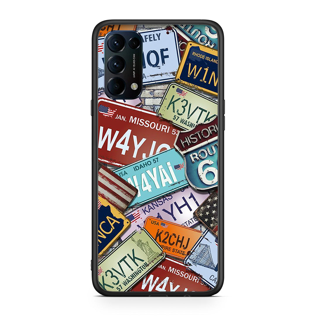 Oppo Find X3 Lite / Reno 5 5G / Reno 5 4G Car Plates θήκη από τη Smartfits με σχέδιο στο πίσω μέρος και μαύρο περίβλημα | Smartphone case with colorful back and black bezels by Smartfits