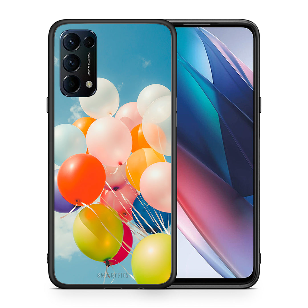 Θήκη Oppo Find X3 Lite / Reno 5 5G / Reno 5 4G Colorful Balloons από τη Smartfits με σχέδιο στο πίσω μέρος και μαύρο περίβλημα | Oppo Find X3 Lite / Reno 5 5G / Reno 5 4G Colorful Balloons case with colorful back and black bezels