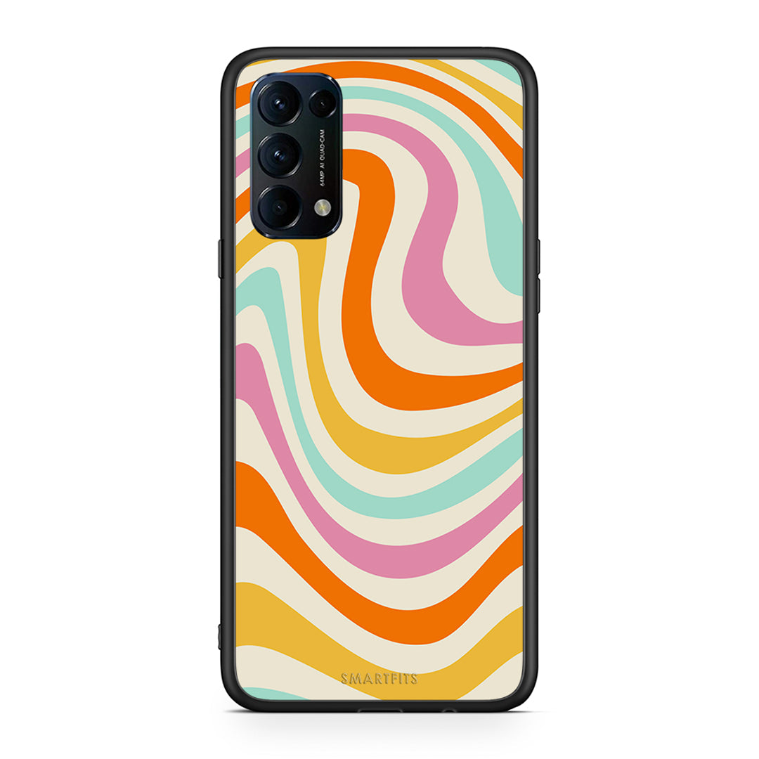 Oppo Find X3 Lite / Reno 5 5G / Reno 5 4G Colourful Waves θήκη από τη Smartfits με σχέδιο στο πίσω μέρος και μαύρο περίβλημα | Smartphone case with colorful back and black bezels by Smartfits