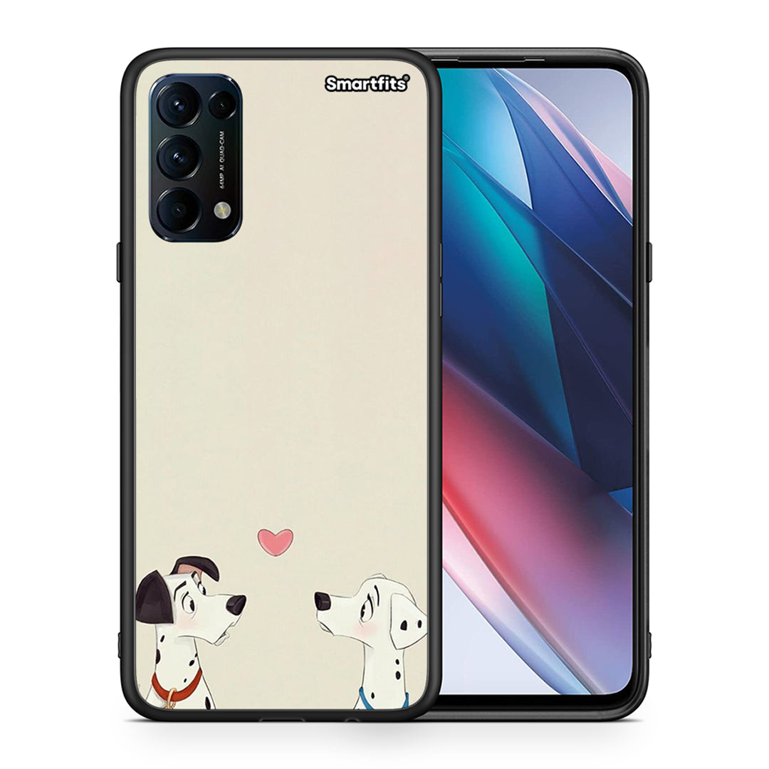 Θήκη Oppo Find X3 Lite / Reno 5 5G / Reno 5 4G Dalmatians Love από τη Smartfits με σχέδιο στο πίσω μέρος και μαύρο περίβλημα | Oppo Find X3 Lite / Reno 5 5G / Reno 5 4G Dalmatians Love case with colorful back and black bezels