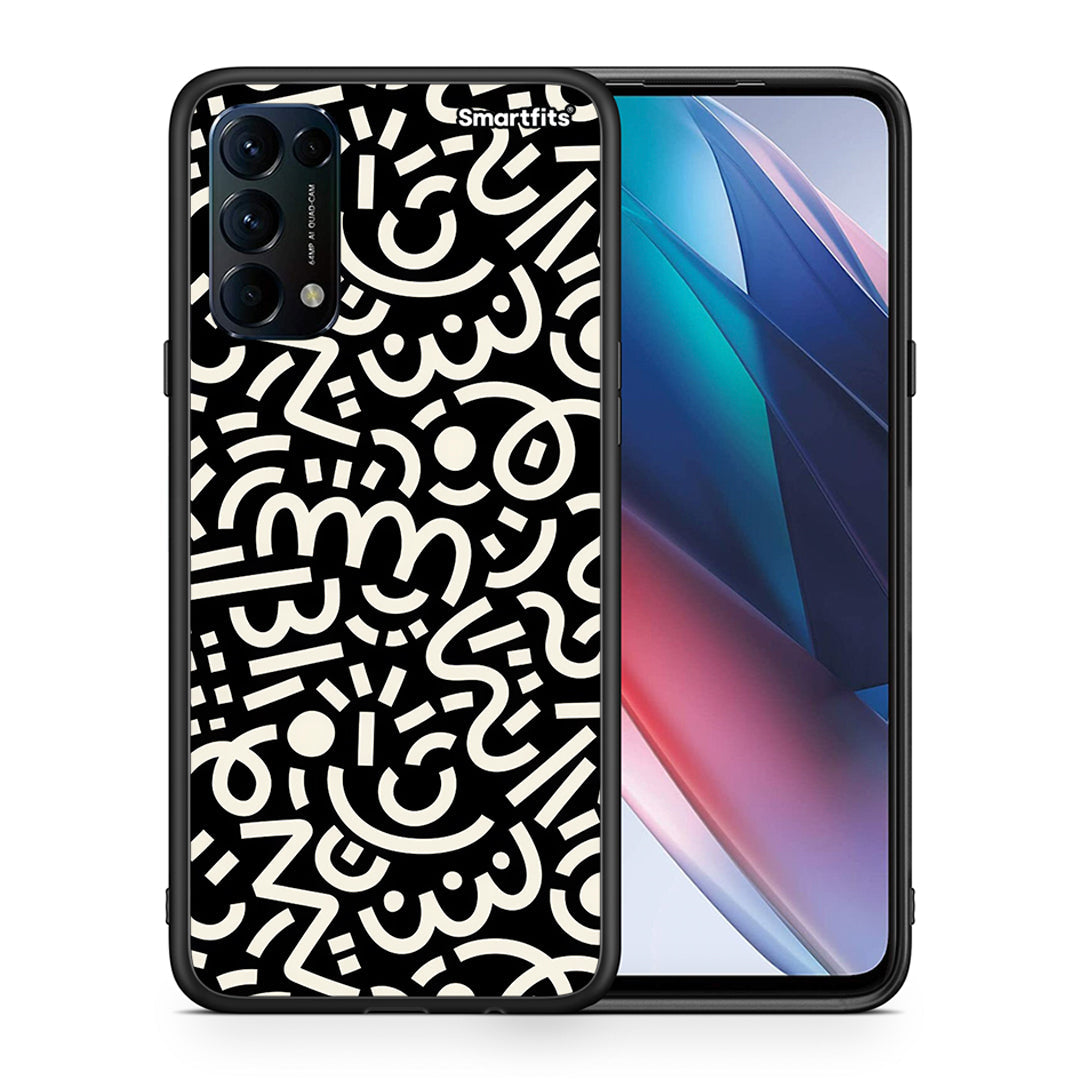 Θήκη Oppo Find X3 Lite / Reno 5 5G / Reno 5 4G Doodle Art από τη Smartfits με σχέδιο στο πίσω μέρος και μαύρο περίβλημα | Oppo Find X3 Lite / Reno 5 5G / Reno 5 4G Doodle Art case with colorful back and black bezels